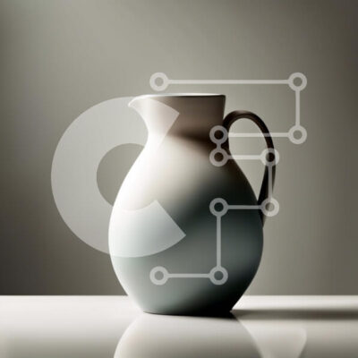 Intra Συλλεκτικό Ξύλινο Παζλ Plywood  4mm - Κομψή λευκή κεραμική στάμνα - απλή και κομψή Σε Ξύλινο Κουτί - Διαστάσεις: 10x10 cm – 25 κομμάτια - Image 1