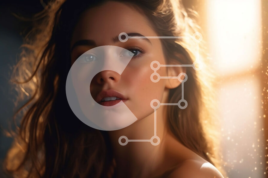 Intra Συλλεκτικό Ξύλινο Παζλ Plywood  4mm - Εκπληκτική γυναίκα με μακριά καστανά μαλλιά φορώντας λευκό πουκάμισο και τζιν Σε Ξύλινο Κουτί - Διαστάσεις Puzzle: 10x10 cm – 25 κομμάτια