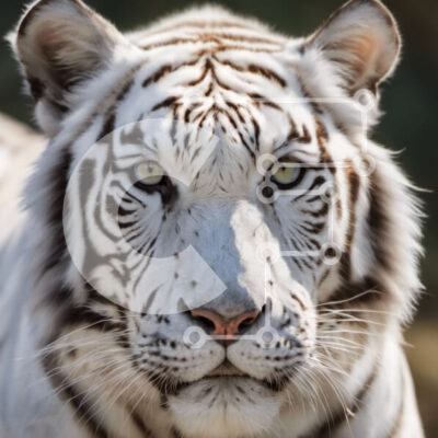 Intra Συλλεκτικό Ξύλινο Παζλ Plywood  4mm - Λευκή Τίγρη με Μαύρες Ρίγες Σε Ξύλινο Κουτί - Διαστάσεις: 10x10 cm – 25 κομμάτια - Image 1