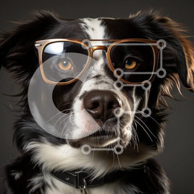 Intra Συλλεκτικό Ξύλινο Παζλ Plywood  4mm - Δροσερό και κομψό ασπρόμαυρο σκυλί με γυαλιά ηλίου Σε Ξύλινο Κουτί - Διαστάσεις: 10x10 cm – 25 κομμάτια - Image 1