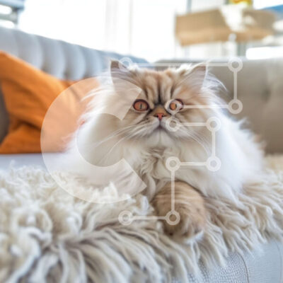 Intra Συλλεκτικό Ξύλινο Παζλ Plywood  4mm - Άνετη εικόνα μιας χνουδωτής περσικής γάτας που χαλαρώνει σε έναν λευκό καναπέ Σε Ξύλινο Κουτί - Διαστάσεις: 10x10 cm – 25 κομμάτια - Image 1