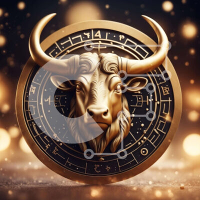 Intra Συλλεκτικό Ξύλινο Παζλ Plywood 4mm - Χρυσή κεφαλή ταύρου ζωδίου νόμισμα Ταύρου Σε Ξύλινο Κουτί - Διαστάσεις Puzzle: 10x10 cm – 25 κομμάτια - Image 1