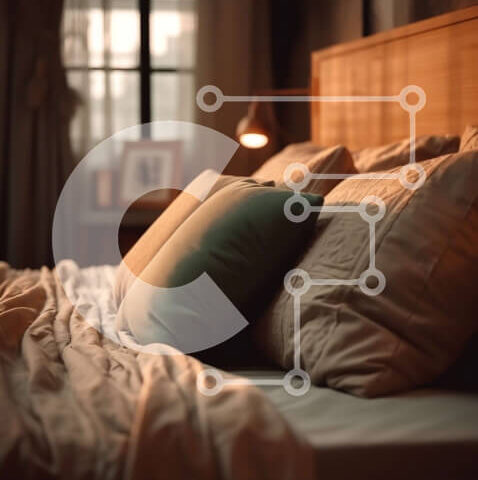 Intra Συλλεκτικό Ξύλινο Παζλ Plywood  4mm - Άνετο υπνοδωμάτιο με κρεβάτι, μαξιλάρια και φωτιστικό Σε Ξύλινο Κουτί - Διαστάσεις Puzzle: 10x10 cm – 25 κομμάτια - Image 1