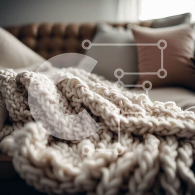 Intra Συλλεκτικό Ξύλινο Παζλ Plywood  4mm - Όμορφη εικόνα ενός άνετου σαλονιού με μια μαλακή πλεκτή κουβέρτα στον καναπέ Σε Ξύλινο Κουτί - Διαστάσεις Puzzle: 10x10 cm – 25 κομμάτια - Image 1