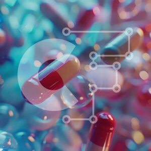 Intra Συλλεκτικό Ξύλινο Παζλ Plywood  4mm - Πολύχρωμα χάπια και κάψουλες που επιπλέουν στον αέρα Σε Ξύλινο Κουτί - Διαστάσεις Puzzle: 10x10 cm – 25 κομμάτια