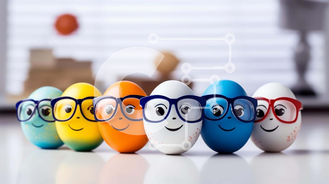 Intra Συλλεκτικό Ξύλινο Παζλ Plywood  4mm - Πολύχρωμα Πασχαλινά αυγά με χαμογελαστά πρόσωπα και παιχνίδια Σε Ξύλινο Κουτί - Διαστάσεις: 10x10 cm – 25 κομμάτια