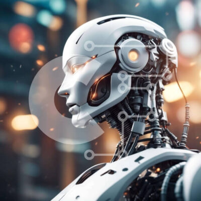 Intra Συλλεκτικό Ξύλινο Παζλ Plywood  4mm - Κοντινό πλάνο του κεφαλιού του ρομπότ με καλώδια και καλώδια Σε Ξύλινο Κουτί - Διαστάσεις Puzzle: 10x10 cm – 25 κομμάτια - Image 1