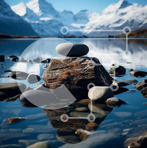 Intra Συλλεκτικό Ξύλινο Παζλ Plywood  4mm - Γραφική εικόνα μιας βραχώδης παραλίας με μαγευτικά βουνά Σε Ξύλινο Κουτί - Διαστάσεις: 10x10 cm – 25 κομμάτια - Image 1