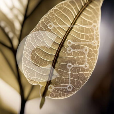 Intra Συλλεκτικό Ξύλινο Παζλ Plywood 4mm - Λεπτομερής φωτογραφία ενός μαραμένου φύλλου με περίπλοκες φλέβες Σε Ξύλινο Κουτί - Διαστάσεις: 10x10 cm – 25 κομμάτια - Image 1