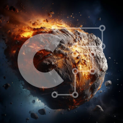 Intra Συλλεκτικό Ξύλινο Παζλ Plywood  4mm - Σαγηνευτική εικόνα ενός λαμπερού αστεροειδούς στο διάστημα Σε Ξύλινο Κουτί - Διαστάσεις Puzzle: 10x10 cm – 25 κομμάτια - Image 1