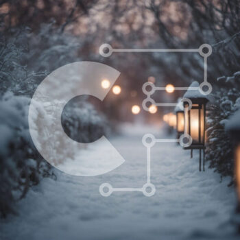 Intra Συλλεκτικό Ξύλινο Παζλ Plywood  4mm - Winter Wonderland: A Snowy Pathway Illuminated by Lanterns Σε Ξύλινο Κουτί - Διαστάσεις: 10x10 cm – 25 κομμάτια - Image 1
