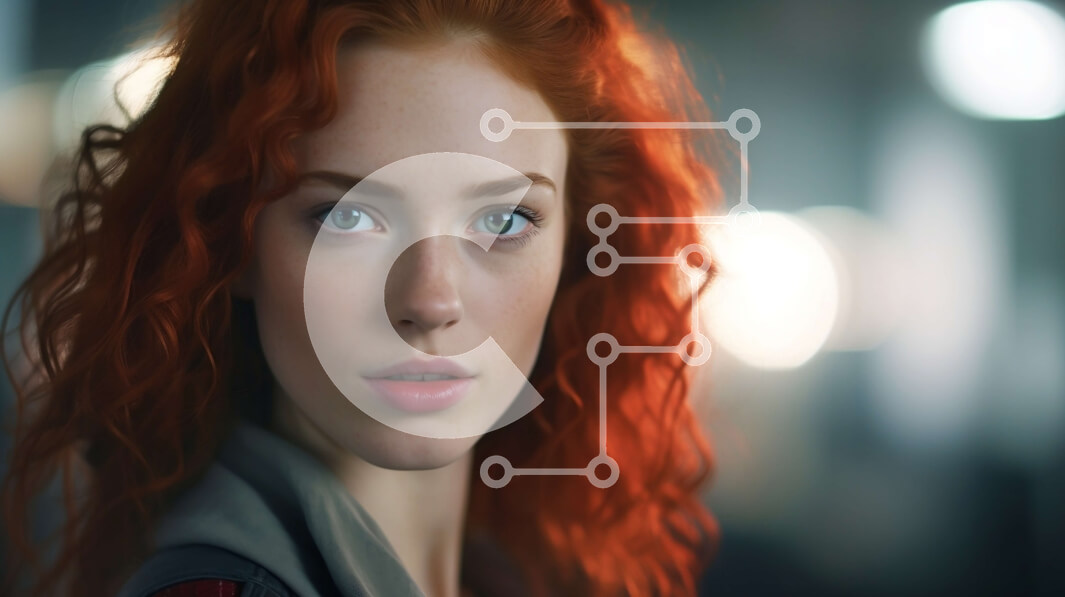 Intra Συλλεκτικό Ξύλινο Παζλ Plywood  4mm - Έντονο πορτρέτο μιας γυναίκας με κόκκινα μαλλιά και πράσινα μάτια με μαύρο δερμάτινο μπουφάν Σε Ξύλινο Κουτί - Διαστάσεις Puzzle: 10x10 cm – 25 κομμάτια