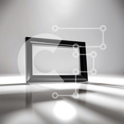 Intra Συλλεκτικό Ξύλινο Παζλ Plywood  4mm - Μινιμαλιστική φωτογραφία ενός άδειου μαύρου πλαισίου σε μια λευκή επιφάνεια Σε Ξύλινο Κουτί - Διαστάσεις Puzzle: 10x10 cm – 25 κομμάτια - Image 1