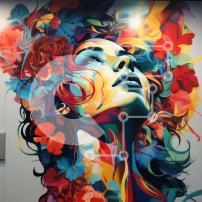 Intra Συλλεκτικό Ξύλινο Παζλ Plywood  4mm - Όμορφη τοιχογραφία γαλήνιας γυναίκας με λουλούδια στα μαλλιά της Σε Ξύλινο Κουτί - Διαστάσεις Puzzle: 10x10 cm – 25 κομμάτια - Image 1