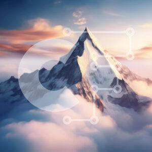 Intra Συλλεκτικό Ξύλινο Παζλ Plywood  4mm - Snowy Mountain Peak στα Σύννεφα - Αεροφωτογραφία Σε Ξύλινο Κουτί - Διαστάσεις: 10x10 cm – 25 κομμάτια