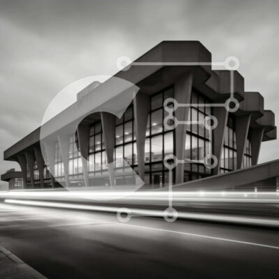 Intra Συλλεκτικό Ξύλινο Παζλ Plywood  4mm - Σύγχρονο κτίριο σε αστική περιοχή με ελαφριές ραβδώσεις Σε Ξύλινο Κουτί - Διαστάσεις Puzzle: 10x10 cm – 25 κομμάτια - Image 1