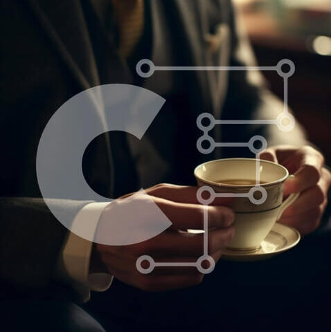 Intra Συλλεκτικό Ξύλινο Παζλ Plywood  4mm - Επιχειρηματίας στο γραφείο με φλιτζάνι καφέ Σε Ξύλινο Κουτί - Διαστάσεις Puzzle: 10x10 cm – 25 κομμάτια - Image 1