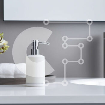 Intra Συλλεκτικό Ξύλινο Παζλ Plywood  4mm - Μοντέρνος νιπτήρας μπάνιου με λευκό πάγκο και ορθογώνιο καθρέφτη Σε Ξύλινο Κουτί - Διαστάσεις Puzzle: 10x10 cm – 25 κομμάτια - Image 1