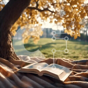 Intra Συλλεκτικό Ξύλινο Παζλ Plywood  4mm - Ανοιχτό βιβλίο κάτω από το δέντρο στη φύση Σε Ξύλινο Κουτί - Διαστάσεις: 10x10 cm – 25 κομμάτια