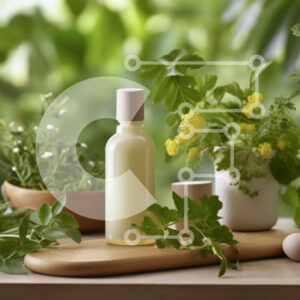 Intra Συλλεκτικό Ξύλινο Παζλ Plywood  4mm - Μπουκάλια αιθέριων ελαίων βοτάνων με φρέσκα βότανα σε ξύλινο τραπέζι Σε Ξύλινο Κουτί - Διαστάσεις Puzzle: 10x10 cm – 25 κομμάτια