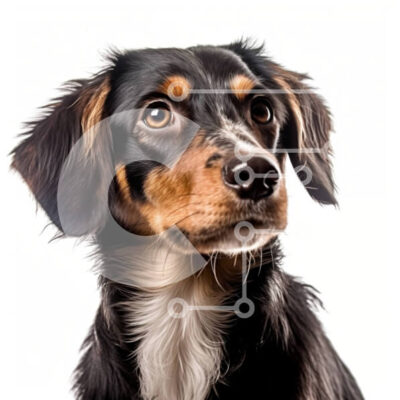 Intra Συλλεκτικό Ξύλινο Παζλ Plywood  4mm - Αξιολάτρευτη εικόνα καφέ και μαύρου σκύλου με αφράτη ουρά Σε Ξύλινο Κουτί - Διαστάσεις: 10x10 cm – 25 κομμάτια - Image 1