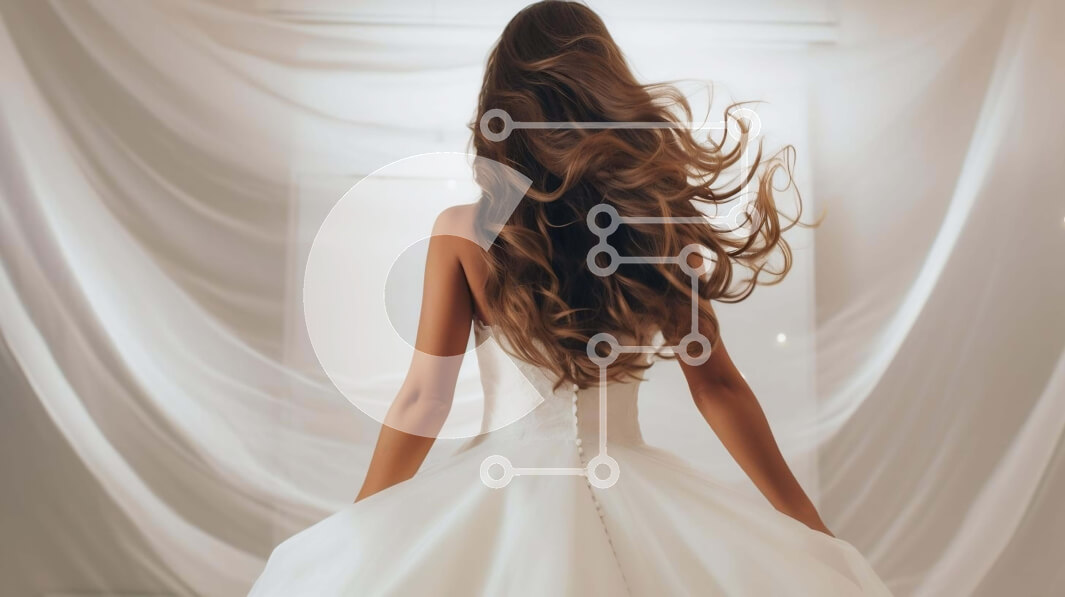 Intra Συλλεκτικό Ξύλινο Παζλ Plywood  4mm - Κομψή νύφη με λευκό φόρεμα με μαλλιά που ρέουν Σε Ξύλινο Κουτί - Διαστάσεις Puzzle: 10x10 cm – 25 κομμάτια