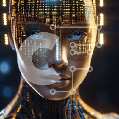 Intra Συλλεκτικό Ξύλινο Παζλ Plywood  4mm - Θηλυκό ρομπότ με λαμπερά μάτια και τεχνητό πρόσωπο Σε Ξύλινο Κουτί - Διαστάσεις Puzzle: 10x10 cm – 25 κομμάτια - Image 1