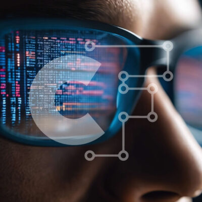 Intra Συλλεκτικό Ξύλινο Παζλ Plywood  4mm - Άνδρας που φοράει γυαλιά κοιτάζοντας τον κωδικό υπολογιστή Σε Ξύλινο Κουτί - Διαστάσεις Puzzle: 10x10 cm – 25 κομμάτια - Image 1