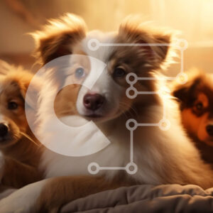 Intra Συλλεκτικό Ξύλινο Παζλ Plywood  4mm - Αξιολάτρευτα κουτάβια σε ένα κρεβάτι Σε Ξύλινο Κουτί - Διαστάσεις: 10x10 cm – 25 κομμάτια