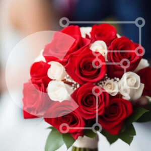 Intra Συλλεκτικό Ξύλινο Παζλ Plywood  4mm - Ρομαντικά κόκκινα και λευκά τριαντάφυλλα για τη γαμήλια γιορτή Σε Ξύλινο Κουτί - Διαστάσεις: 10x10 cm – 25 κομμάτια