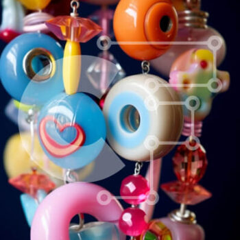 Intra Συλλεκτικό Ξύλινο Παζλ Plywood  4mm - Πολύχρωμες χάντρες και γούρια που κρέμονται από την οροφή Σε Ξύλινο Κουτί - Διαστάσεις Puzzle: 10x10 cm – 25 κομμάτια - Image 1