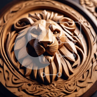 Intra Συλλεκτικό Ξύλινο Παζλ Plywood  4mm - Περίτεχνο Ξυλογλυπτικό λιοντάρι για διακοσμητικούς σκοπούς Σε Ξύλινο Κουτί - Διαστάσεις Puzzle: 10x10 cm – 25 κομμάτια - Image 1