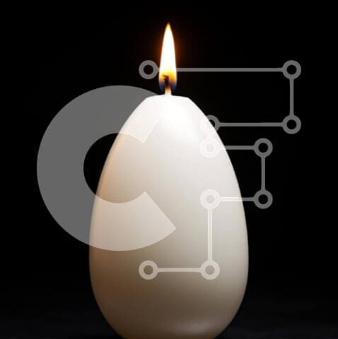 Intra Συλλεκτικό Ξύλινο Παζλ Plywood  4mm - Λευκό κερί σε σχήμα αυγού σε μαύρο φόντο Σε Ξύλινο Κουτί - Διαστάσεις: 10x10 cm – 25 κομμάτια - Image 1