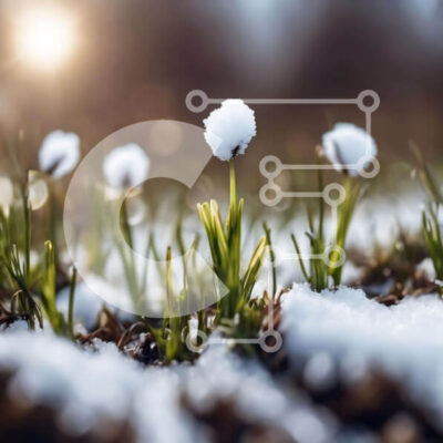 Intra Συλλεκτικό Ξύλινο Παζλ Plywood  4mm - Χιονισμένα λουλούδια που ανθίζουν το χειμώνα Σε Ξύλινο Κουτί - Διαστάσεις: 10x10 cm – 25 κομμάτια - Image 1