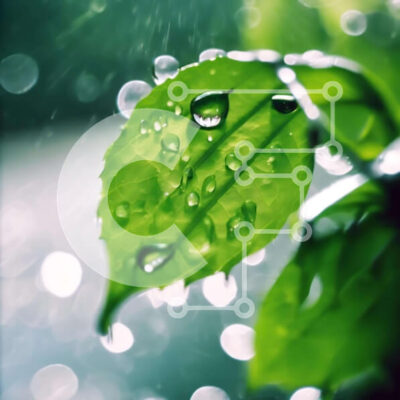 Intra Συλλεκτικό Ξύλινο Παζλ Plywood 4mm - Πράσινο φύλλο με σταγονίδια νερού - Η ομορφιά της φύσης Σε Ξύλινο Κουτί - Διαστάσεις: 10x10 cm – 25 κομμάτια - Image 1