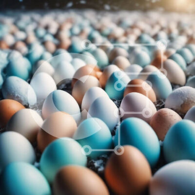 Intra Συλλεκτικό Ξύλινο Παζλ Plywood  4mm - Πολύχρωμα αυγά στο χωράφι - που απεικονίζουν τη διαδικασία παραγωγής αυγών Σε Ξύλινο Κουτί - Διαστάσεις: 10x10 cm – 25 κομμάτια - Image 1