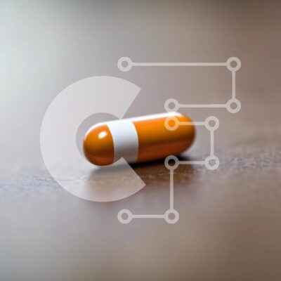 Intra Συλλεκτικό Ξύλινο Παζλ Plywood  4mm - Πορτοκαλί και λευκή κάψουλα σε καφέ επιφάνεια Σε Ξύλινο Κουτί - Διαστάσεις Puzzle: 10x10 cm – 25 κομμάτια - Image 1