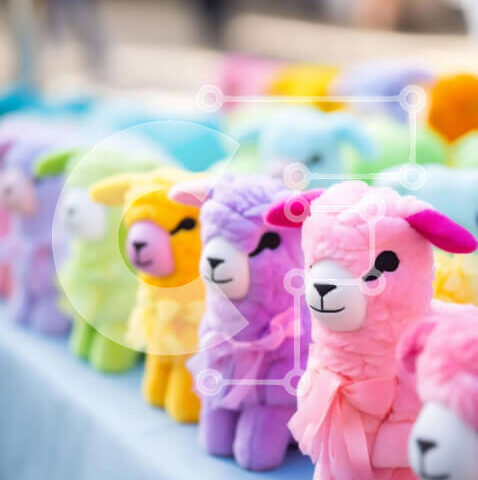 Intra Συλλεκτικό Ξύλινο Παζλ Plywood  4mm - Πολύχρωμα γεμιστά ζώα στην οθόνη Σε Ξύλινο Κουτί - Διαστάσεις: 10x10 cm – 25 κομμάτια - Image 1