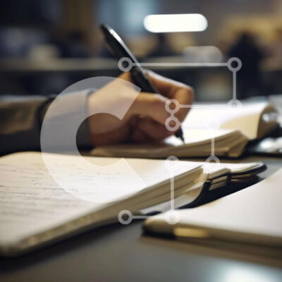 Intra Συλλεκτικό Ξύλινο Παζλ Plywood  4mm - Πρόσωπο που γράφει στο σημειωματάριο στο τραπέζι Σε Ξύλινο Κουτί - Διαστάσεις Puzzle: 10x10 cm – 25 κομμάτια - Image 1