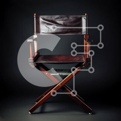 Intra Συλλεκτικό Ξύλινο Παζλ Plywood  4mm - Κενή καρέκλα σκηνοθέτη σε σκούρο φόντο Σε Ξύλινο Κουτί - Διαστάσεις: 10x10 cm – 25 κομμάτια - Image 1