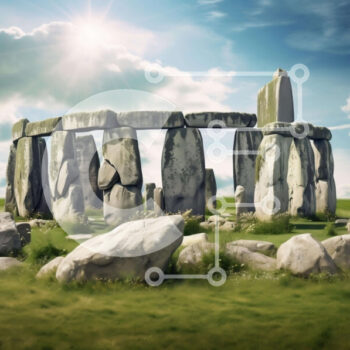 Intra Συλλεκτικό Ξύλινο Παζλ Plywood  4mm - Stonehenge στην αγγλική ύπαιθρο Σε Ξύλινο Κουτί - Διαστάσεις Puzzle: 10x10 cm – 25 κομμάτια - Image 1