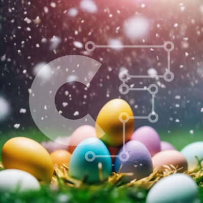 Intra Συλλεκτικό Ξύλινο Παζλ Plywood  4mm - Πολύχρωμα Πασχαλινά αυγά στο χιόνι Σε Ξύλινο Κουτί - Διαστάσεις: 10x10 cm – 25 κομμάτια - Image 1