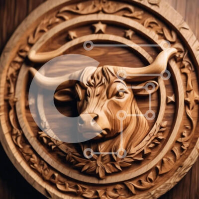 Intra Συλλεκτικό Ξύλινο Παζλ Plywood  4mm - Ξύλινο σκάλισμα κεφαλιού ταύρου για διακόσμηση Σε Ξύλινο Κουτί - Διαστάσεις: 10x10 cm – 25 κομμάτια - Image 1