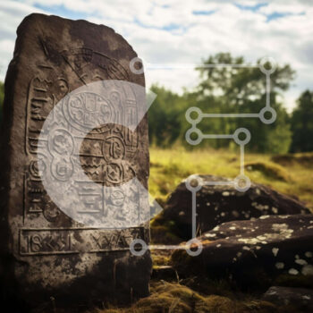 Intra Συλλεκτικό Ξύλινο Παζλ Plywood  4mm - Αρχαίο πέτρινο μνημείο στο γρασίδι Σε Ξύλινο Κουτί - Διαστάσεις Puzzle: 10x10 cm – 25 κομμάτια - Image 1