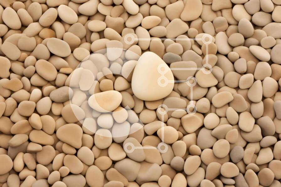 Intra Συλλεκτικό Ξύλινο Παζλ Plywood  4mm - Λευκό βότσαλο ανάμεσα σε μπεζ βράχους Σε Ξύλινο Κουτί - Διαστάσεις: 10x10 cm – 25 κομμάτια