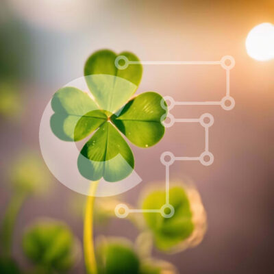 Intra Συλλεκτικό Ξύλινο Παζλ Plywood  4mm - Τετράφυλλο τριφύλλι στο φως του ήλιου Σε Ξύλινο Κουτί - Διαστάσεις: 10x10 cm – 25 κομμάτια - Image 1