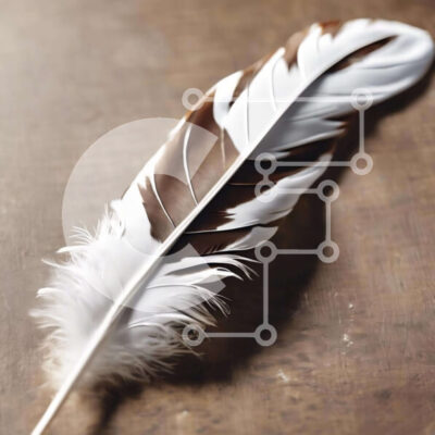 Intra Συλλεκτικό Ξύλινο Παζλ Plywood 4mm - Λευκό και καφέ φτερό στο τραπέζι Σε Ξύλινο Κουτί - Διαστάσεις: 10x10 cm – 25 κομμάτια - Image 1