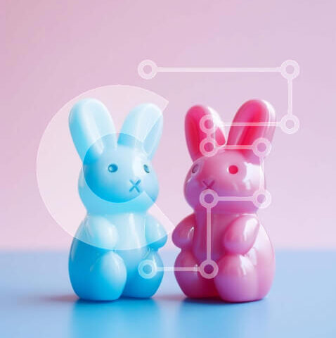 Intra Συλλεκτικό Ξύλινο Παζλ Plywood  4mm - Δονητές αλατιού και πιπεριού λαγουδάκι σε ροζ φόντο Σε Ξύλινο Κουτί - Διαστάσεις: 10x10 cm – 25 κομμάτια - Image 1