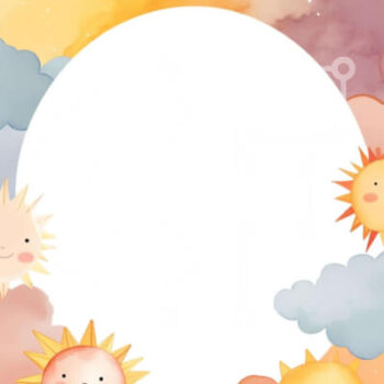 Intra Συλλεκτικό Ξύλινο Παζλ Plywood  4mm - Πολύχρωμο φόντο ήλιος, φεγγάρι και σύννεφα με χαριτωμένους χαρακτήρες κινουμένων σχεδίων Σε Ξύλινο Κουτί - Διαστάσεις Puzzle: 10x10 cm – 25 κομμάτια - Image 1