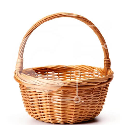 Intra Συλλεκτικό Ξύλινο Παζλ Plywood  4mm - Άδειο ψάθινο καλάθι σε λευκό φόντο Σε Ξύλινο Κουτί - Διαστάσεις: 10x10 cm – 25 κομμάτια - Image 1